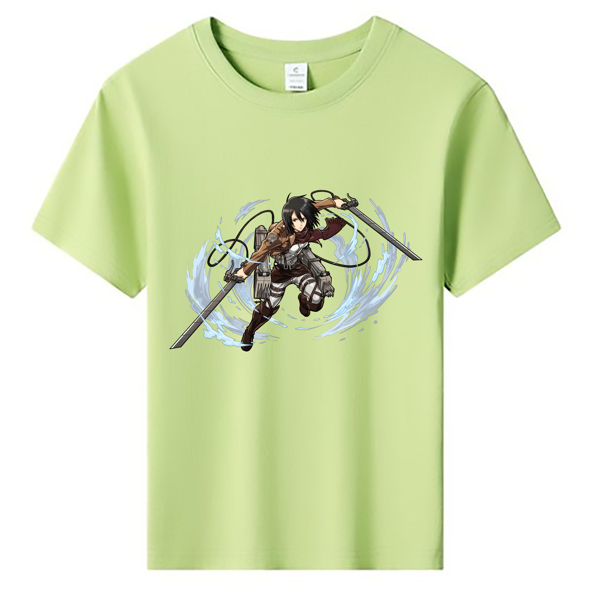 （画像用） 進撃の巨人 ミカサ·アッカーマン Attack on Titan Mikasa Ackerman 綿100％キッズTシャツ（フロントプリント）